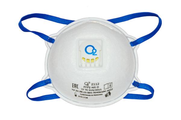 Полумаска О2 2112 фильтрующая с клапаном выдоха (FFP2 NR D)