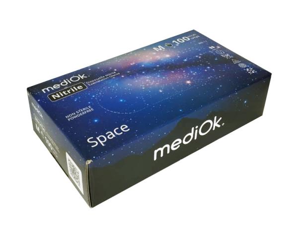 BSN35BLSPACE-1-S Перчатки mediOk нитриловые неопудренные¶смотровые нестерильные одноразовые текстури