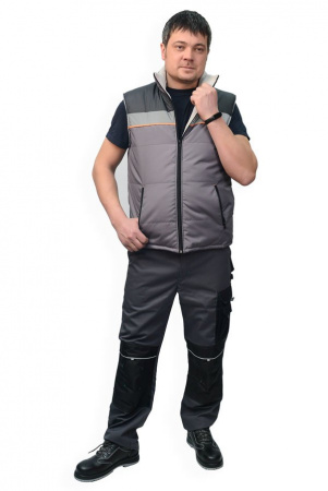 Жилет утепл Галактика СОП т.серый/черный