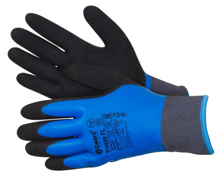 Перчатки утепл двуслойные со вспен. латекс. покрытием FREEZE FL синий (12/120)